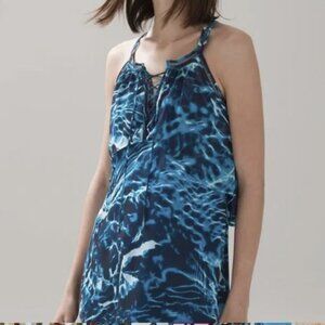 White House Black Market Lace Up Blouse